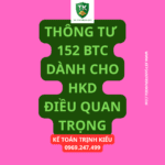 THÔNG TƯ 152 BTC DÀNH CHO HKD ĐIỀU QUAN TRỌNG