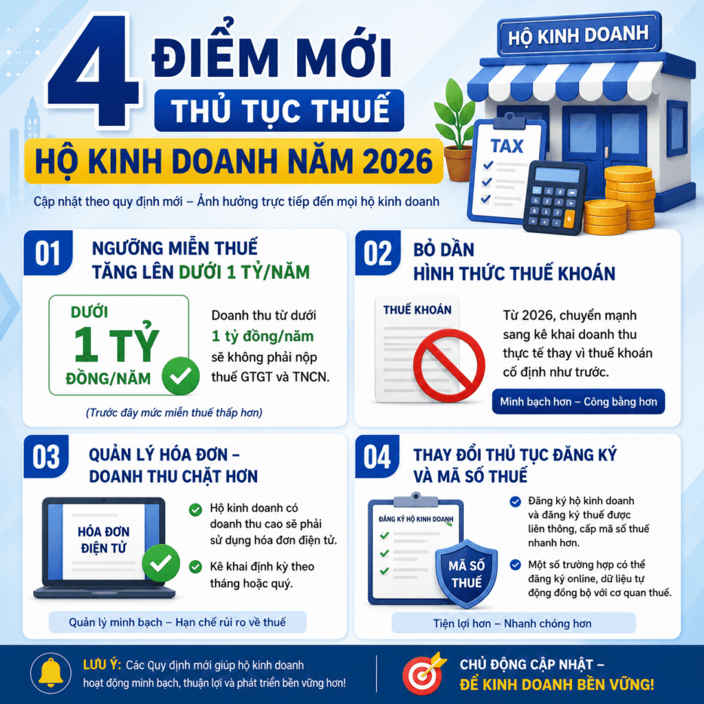 4 điểm mới theo thông tư 50 hkd