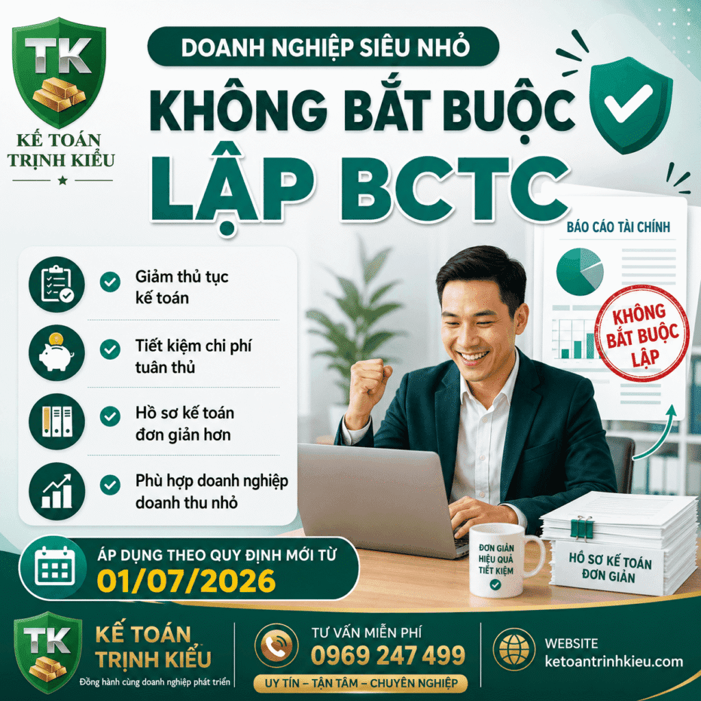 doanh nghiệp siêu nhổ không bắt buộc lập bctc