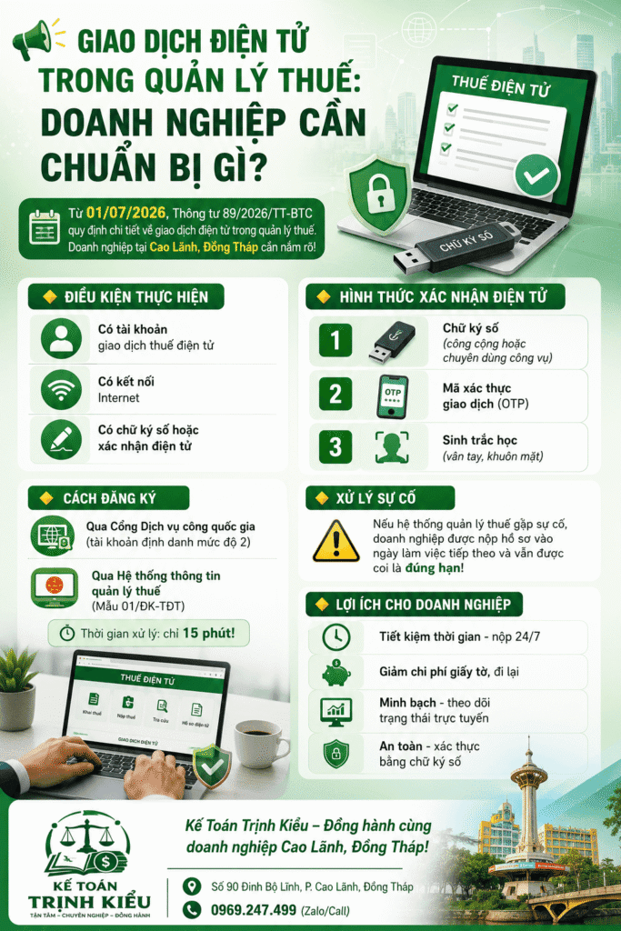 giao dịch điện tử trong quản lý thuế theo thông tư 89
