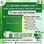 Khai thuế quý 3 2026 hộ kinh doanh